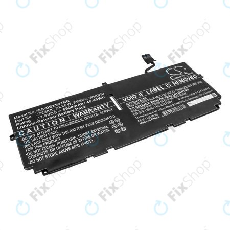 Baterie pentru Dell XPS 13 9300, 9380, 9310, 6500mAh, Li-Pol, 7.6V, 2XXFW, HQ