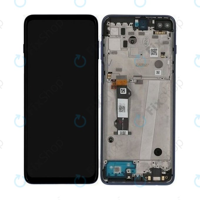 Motorola Moto G 5G Plus XT2075 - Ecran LCD + Sticlă Tactilă + Ramă (Surfing Blue) - 5D68C16996 Genuine Service Pack