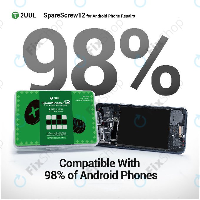 Set șuruburi Phillips pentru reparații Android, 2UUL SC12, 1200 buc/pachet