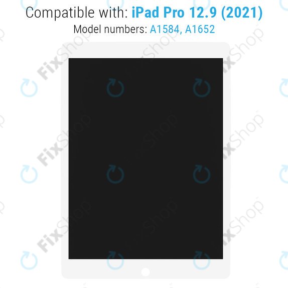 Ecran LCD pentru iPad Pro 12.9" (1st Gen 2015), White, Sticlă Tactilă și IC Board cuout Frame, Refurbished