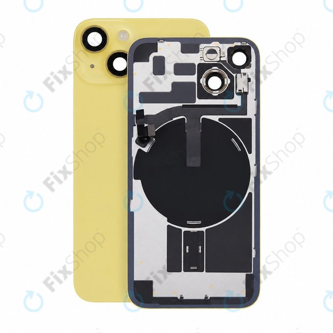 Sticlă carcasă spate pentru iPhone 14, Yellow, Pulled A