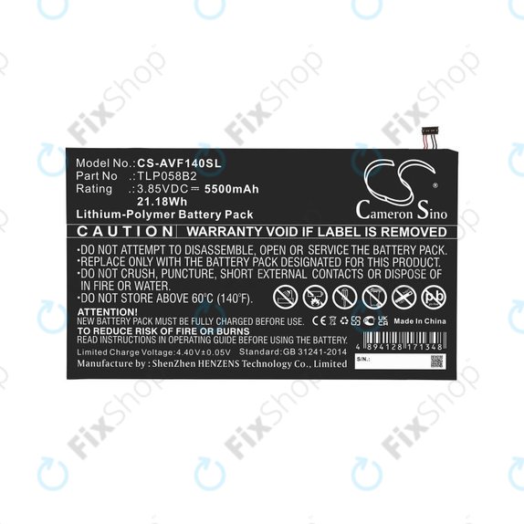 Baterie pentru Vodafone Tab Prime 7, 5500mAh, Li-Pol, 3.85V, TLP058B2, HQ