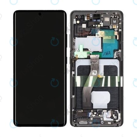 Samsung Galaxy S21 Ultra G998B - Ecran LCD + Sticlă tactilă + Ramă (Phantom Black) - GH82-26035A, GH82-26036A Genuine Service Pack