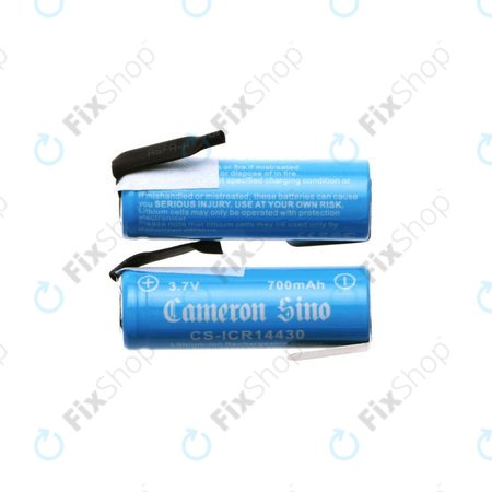 Baterie 14430 cu plăcuțe de montaj, 650mAh, Li-Ion, 3.7V, HQ