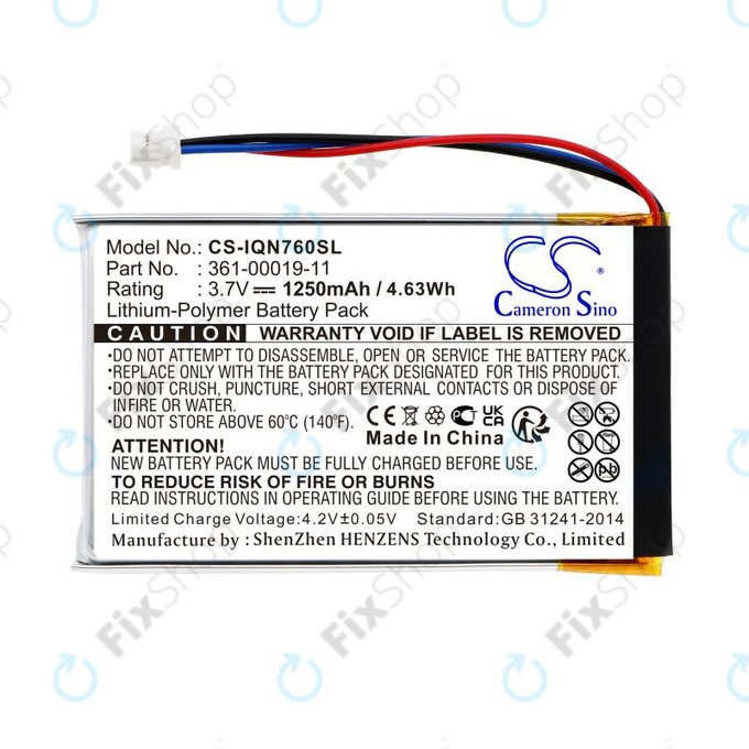 Baterie pentru Garmin Nüvi 700, 710, 760, 765, Nuvi 3590, 1250mAh, Li-Pol, 3.7V, 361-00019-11, HQ