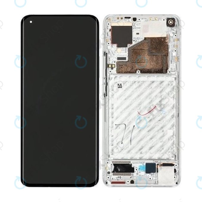 Xiaomi Mi 11, Mi 11 Pro - Ecran LCD + Sticlă Tactilă + Ramă (Cloud White) - 56000700K200 Genuine Service Pack