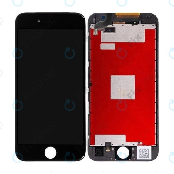 Ecran In-Cell pentru iPhone 6S, Black, Sticlă tactilă cu ramă, FixPremium