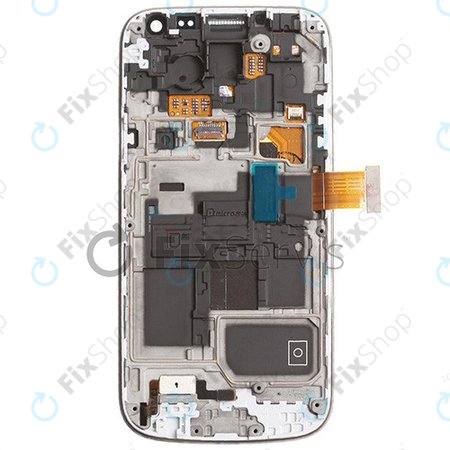 Samsung Galaxy S4 Mini i9195 - Ecran LCD + Sticlă Tactilă + Ramă (White Frost) - GH97-14766B Genuine Service Pack