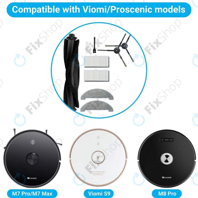 Xiaomi Viomi S9, Proscenic M7 Pro, M7 Max, M8 Pro - Set standard (Negru)