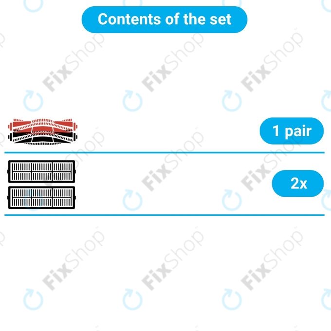 Set de piese de schimb pentru Roborock Dyad Pro (1 pereche de perii principale, 2x Filter)