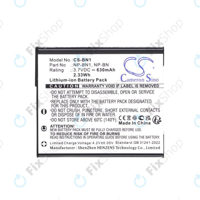 Baterie pentru Sony Cyber-Shot DSC-TX20, TX9, 630mAh, Li-Ion, 3.7V, NP-BN1, HQ