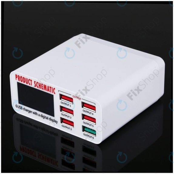 Product Schematic 896 - USB Statie service de încărcare (1x USB 3.0+ 5x USB 2.0)