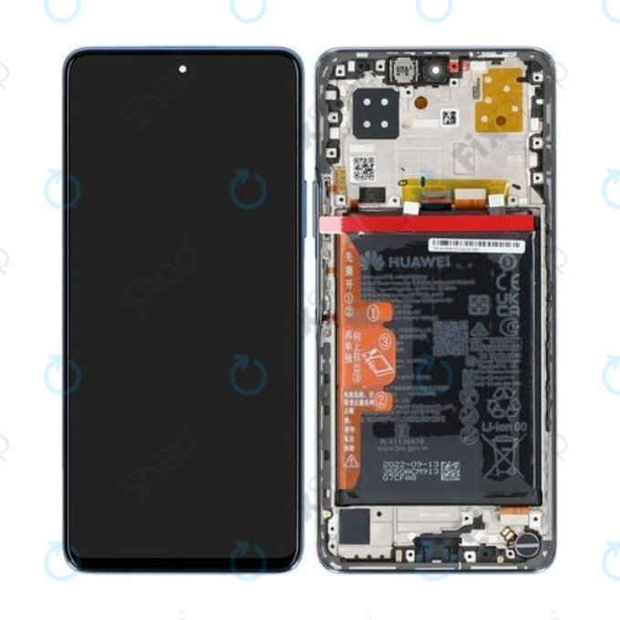 Huawei Nova 9 SE JLN-LX1 JLN-LX3 - Ecran LCD + Sticlă Tactilă + Ramă + Baterie (Crystal Blue) - 02354UWB Genuine Service Pack
