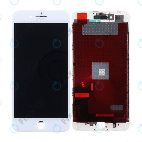 Ecran In-Cell pentru iPhone 8 Plus, White, Sticlă tactilă cu ramă, FixPremium