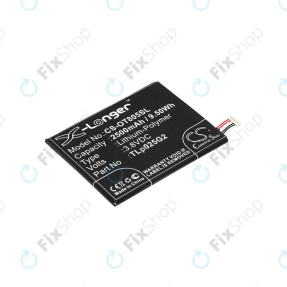 Baterie pentru Alcatel One Touch Pixi 8", 2500mAh, Li-Pol, 3.8V, TLp025G2, HQ