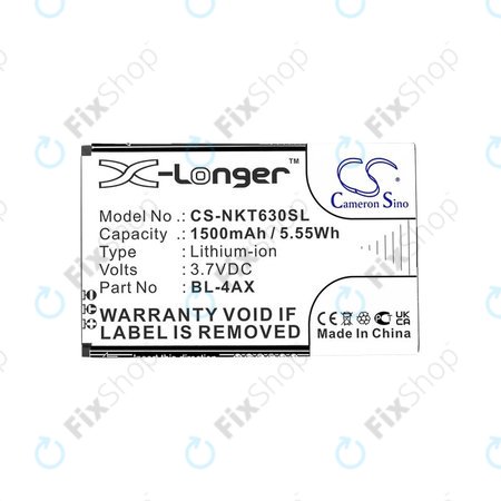 Baterie pentru Nokia 6300 4G, Nokia 8000 4G, 1500mAh, Li-Ion, 3.7V, BL-4AX, HQ