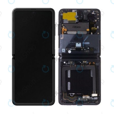 Samsung Galaxy Z Flip F700N - Ecran LCD + Sticlă Tactilă + Ramă (Mirror Black) - GH82-22215A Genuine Service Pack