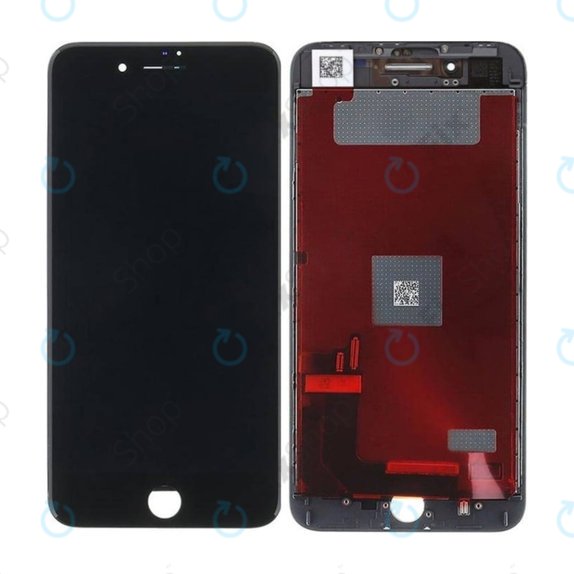 Ecran In-Cell pentru iPhone 8 Plus, Black, Sticlă tactilă cu ramă, FixPremium