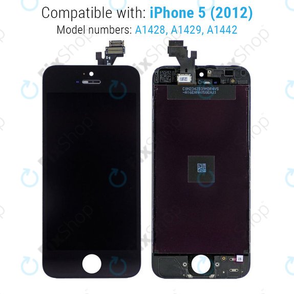 Ecran pentru iPhone 5, Black, Sticlă tactilă cu ramă