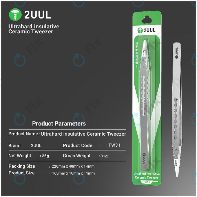 Pensetă de precizie, izolată ceramic, 2UUL TW31