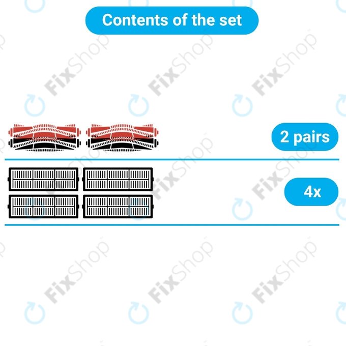 Set de piese de schimb pentru Roborock Dyad Pro (2 perechi de perii principale, 4x Filter)
