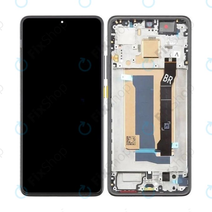 Ecran pentru Xiaomi Poco X7 Pro, Sticlă tactilă cu ramă, Yellow, 56000100O1000, Genuine Service Pack