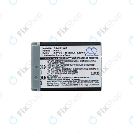Canon Powershot G5X, G7X, G7X M2, G7X M3, G9X, G9X M2, PowerShot SX620HS, SX720HS, SX730HS, SX740HS - Baterie NB-13L Li-Ion 1050mAh HQ