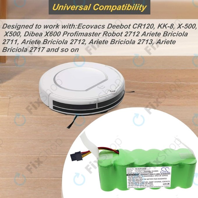 Ecovacs Deebot CR120, KK-8, X500 - Baterie LP43SC2000P Ni-MH 14.4V 2000mAh HQ