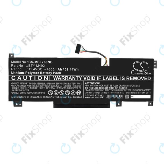 Baterie pentru MSI Pulse GL76, Katana GF66, Bravo 15, Crosshair 17, 4600mAh, Li-Pol, 11.4V, BTY-M492, HQ