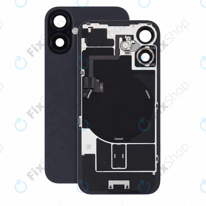 Sticlă carcasă spate pentru iPhone 16, Black, Pulled A