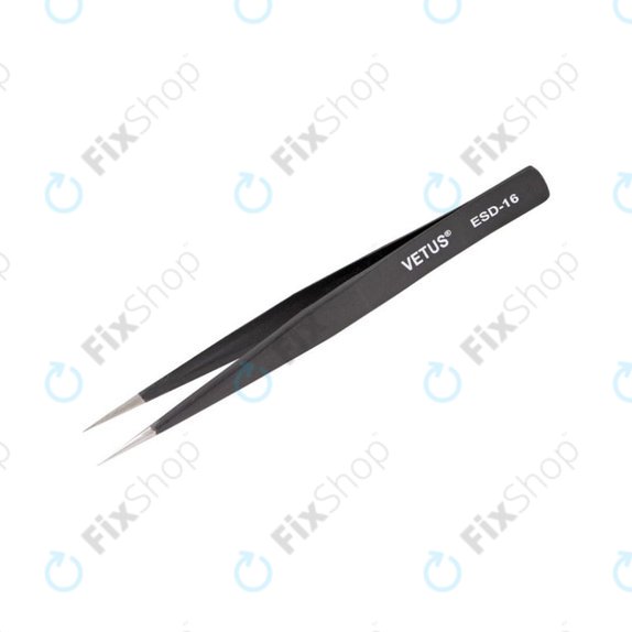 Vetus ESD-16 - Pensetă metalică antistatică cu vârf ascuțit (128mm)