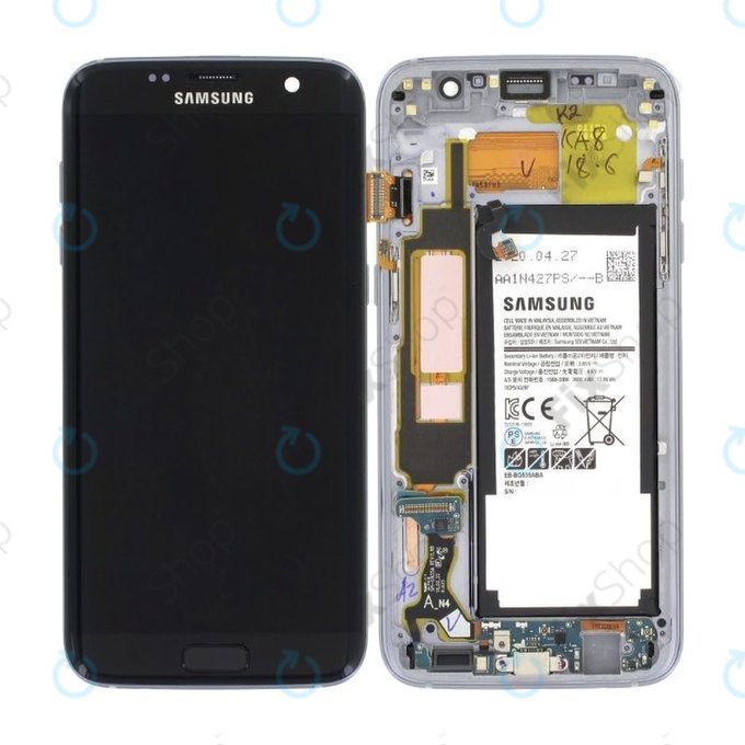 Samsung Galaxy S7 Edge G935F - Ecran LCD + Sticlă Tactilă + Ramă + Baterie (Black) - GH82-13359A Genuine Service Pack