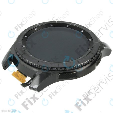 Samsung Gear S3 Frontier R760, R765 - Ecran LCD + Sticlă Tactilă + Ramă (Space Gray) - GH97-19658A Genuine Service Pack