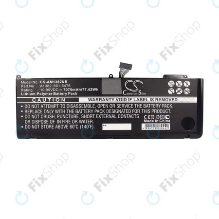 Apple MacBook Pro 15" A1286 (Early 2011 - Mid 2012) - Baterie A1382 7070mAh HQ