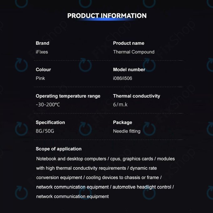 iFixes i086 Pink Performance Thermal Compound - pastă termică pentru telefon/tabletă, 8g