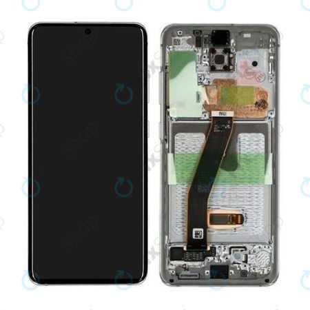 Samsung Galaxy S20 G980F - Ecran LCD + Sticlă Tactilă + Ramă (Cloud White) - GH82-22123B, GH82-22131B Genuine Service Pack