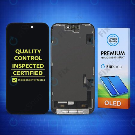 Apple iPhone 15 - Ecran LCD + Sticlă Tactilă + Ramă Hard OLED FixPremium