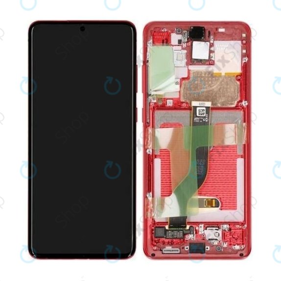 Samsung Galaxy S20 Plus G985F - Ecran LCD + Sticlă Tactilă + Ramă (Aura Red) - GH82-22134G, GH82-22145G Genuine Service Pack