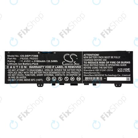 Baterie pentru Dell Inspiron 13, 7373, Vostro 13, 3100mAh, Li-Ion, 11.4V, F62G0, HQ