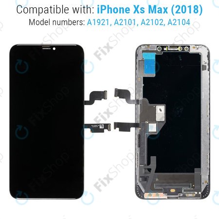 Apple iPhone XS Max - Ecran LCD + Sticlă Tactilă + Ramă Hard OLED FixPremium