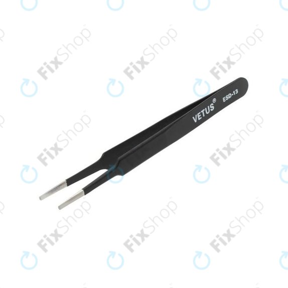 Vetus ESD-13 - Pensetă metalică antistatică cu vârf plat (115 mm)
