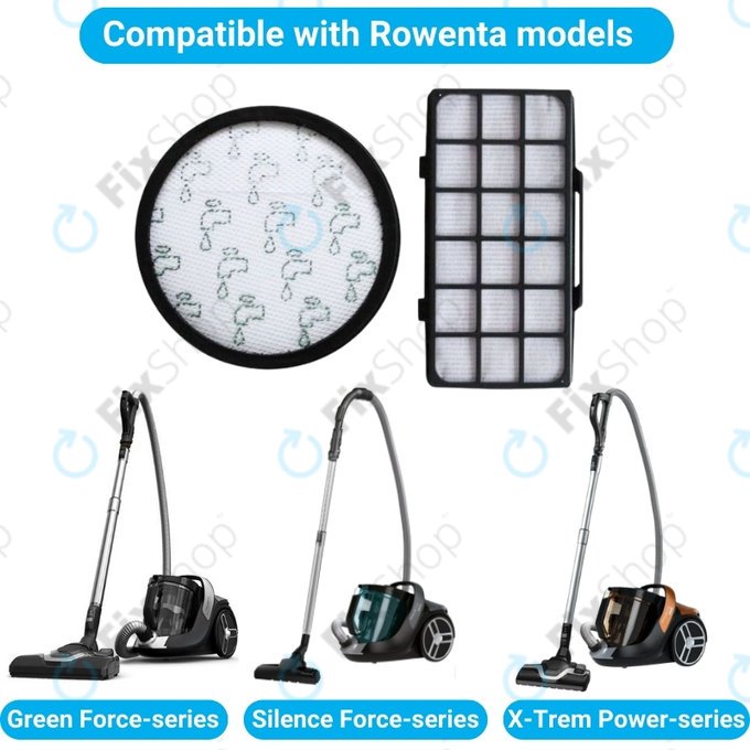 Rowenta Green Force, Silence Force, X-Trem Power - Set de filtre