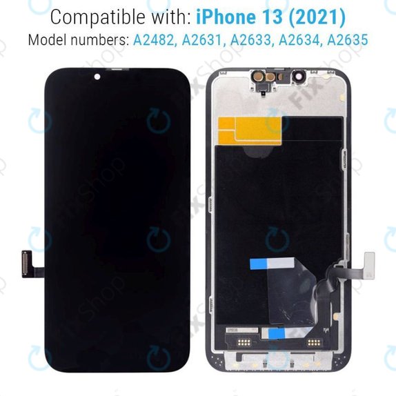 Ecran Hard OLED pentru iPhone 13, Sticlă tactilă cu ramă, FixPremium