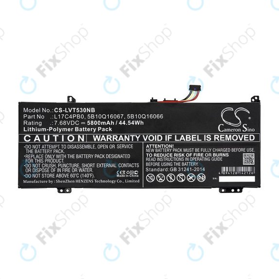 Baterie pentru Lenovo Air 14, Flex 6, Ideapad 530, Yoga 530, 5800mAh, Li-Pol, 7.68V, L17C4PB0, HQ