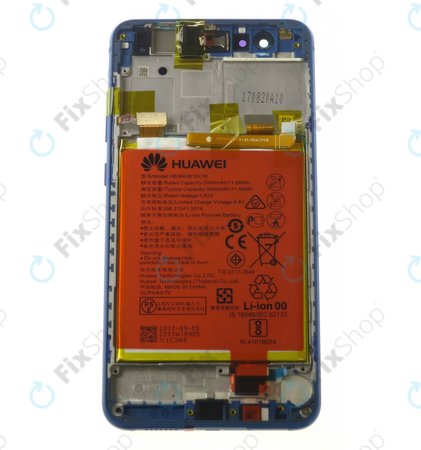 Huawei P10 Lite - Ecran LCD + Sticlă Tactilă + Ramă + Baterie (Sapphire Blue) - 02351FSL Genuine Service Pack