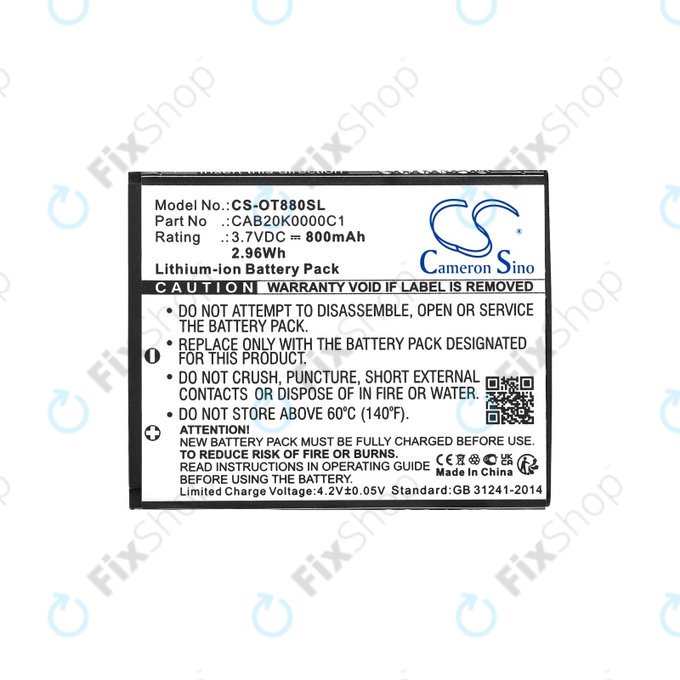 Baterie pentru Alcatel Onetouch, 800mAh, Li-ion, 3.7V, BTR510AB, HQ