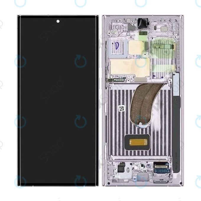Samsung Galaxy S23 Ultra S918B - Ecran LCD + Sticlă Tactilă + Ramă (Lavender) - GH82-30466D, GH82-30465D Genuine Service Pack