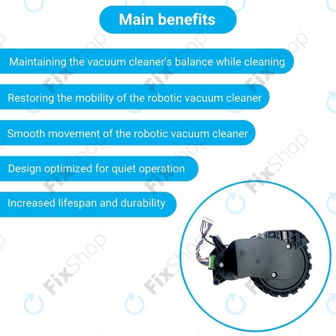 Xiaomi Robot Vacuum X20, S10, Dreame X30, X20, X10 Pro - Roată cu Motor (Stânga) (Negru)