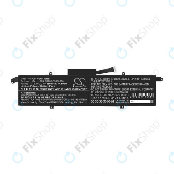 Baterie pentru Asus ROG Zephyrus G14 Ga401, 4850mAh, Li-Pol, 15.4V, C41N1908, HQ