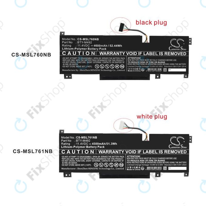 Baterie pentru MSI Pulse GL76, Katana GF66, Bravo 15, Crosshair 17, 4600mAh, Li-Pol, 11.4V, BTY-M492, HQ